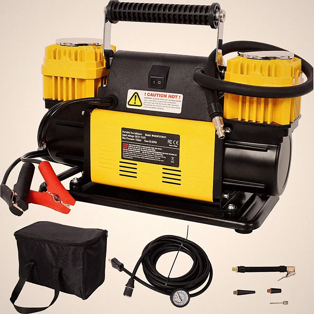 12V Heavy Duty Air Compressor 150 PSI Tire Inflator Pump for Car SUV Truck RV