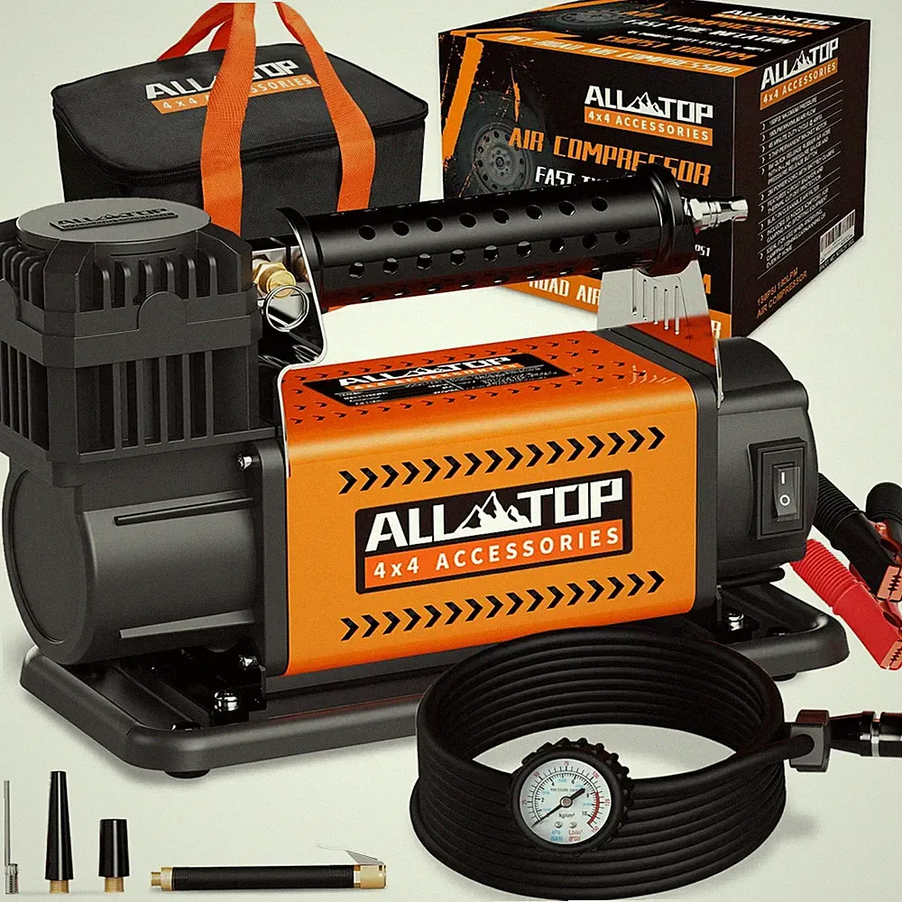 12V Portable Air Compressor Kit, 150PSI Heavy Duty Inflator for Trucks & SUVs
