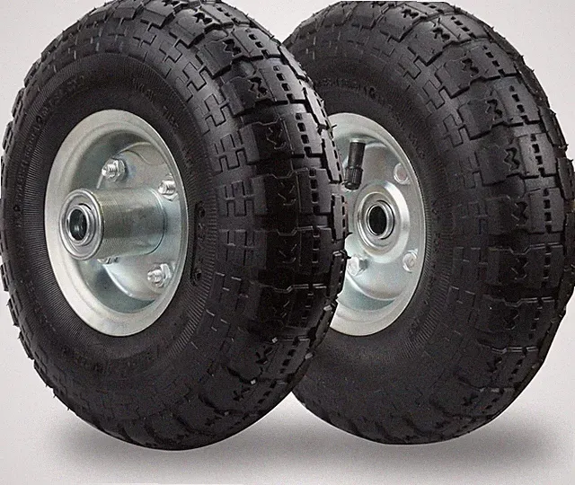 (2 Pack) Heavy-Duty 4.10/3.50-4 Tire and Wheel, Exact Replacement 10 Inch Pneum
