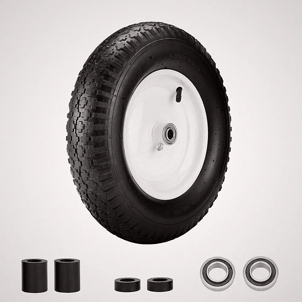 4.80/4.00-8" Air Filled Wheelbarrow Tire,Heavy-Duty Replacement Tire and Inne...