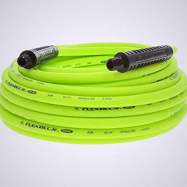 Air Hose 1/4in x 50ft Hybrid Polymer Lightweight Heavy Duty ZillaGreen