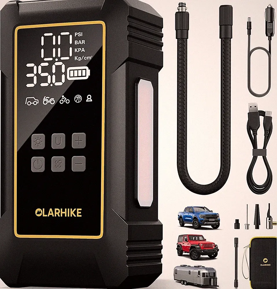 Cordless Tire Inflator Portable Air Compressor, Heavy Duty Fast Inflation, 12000