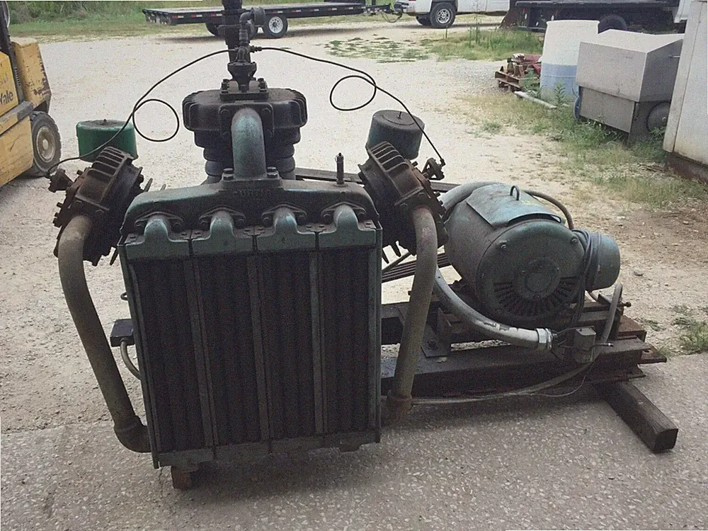 CURTIS 40HP MOD. C100 HEAVY DUTY 2 STAGE SKID MOUNTED AIR COMPRESSOR