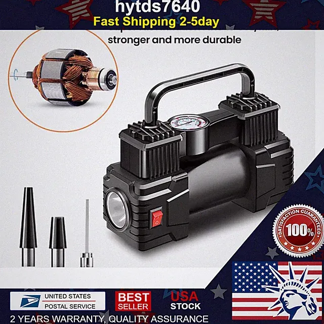 Heavy Duty 12V Portable Air Compressor Tire Inflator Electric Pump Auto 50 L/min