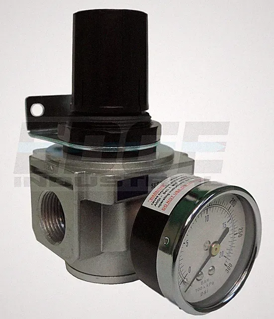 HEAVY DUTY AIR IN LINE PRESSURE REGULATOR PNEUMATIC AIR COMPRESSORS, 3/4 NPT