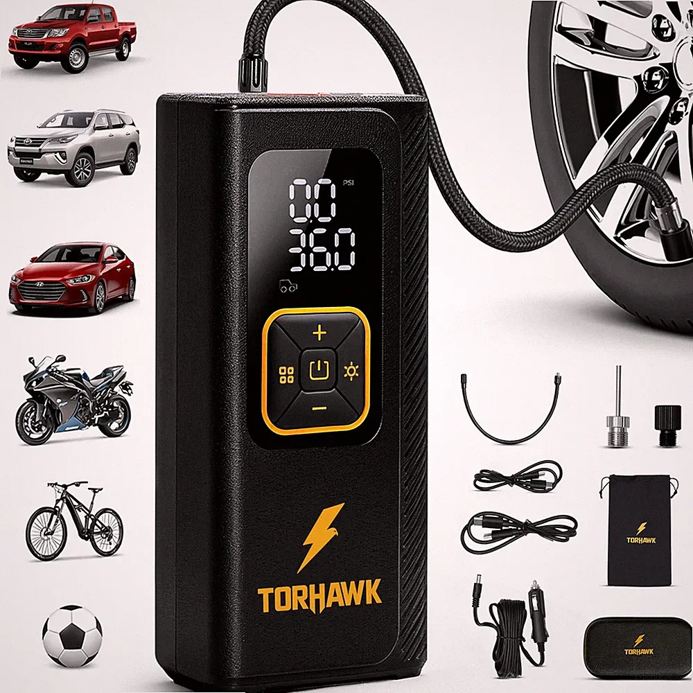 Heavy Duty Dual Cylinder Tire Inflator Portable Air Compressor - 160 PSI Dual...
