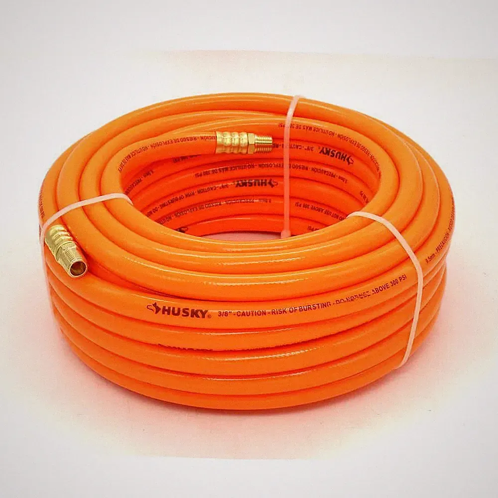 Husky 3/8 in x 50 ft PVC Air Hose 300 PSI Air Compressor Hose Heavy Duty Garage