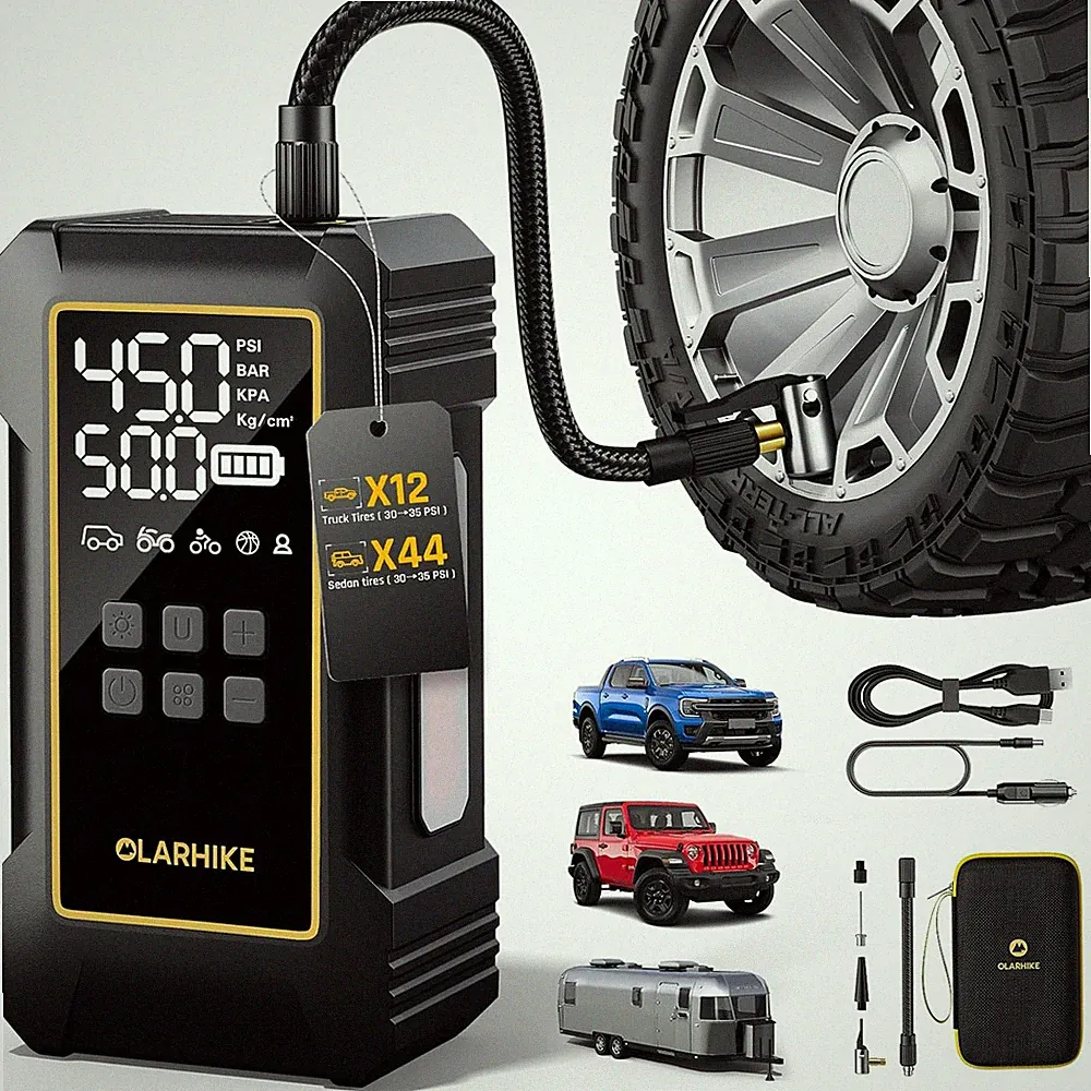 Olarhike 12000Mah Heavy Duty Air Pump,Tire Inflator Portable Air Compressor,150P