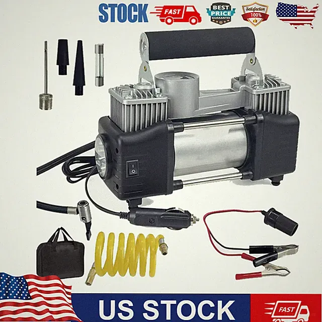 Portable Air Compressor Car Tire Inflator Electric Pump Auto Heavy Duty 12V